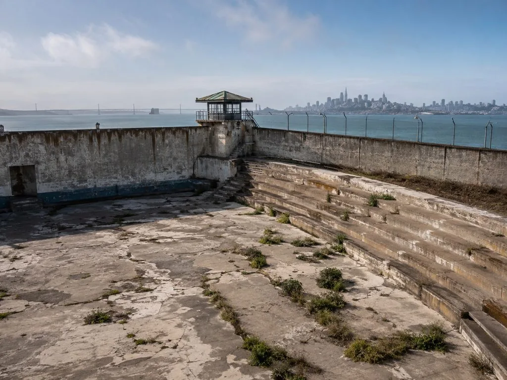 Der Gefängnishof auf Alcatraz Island